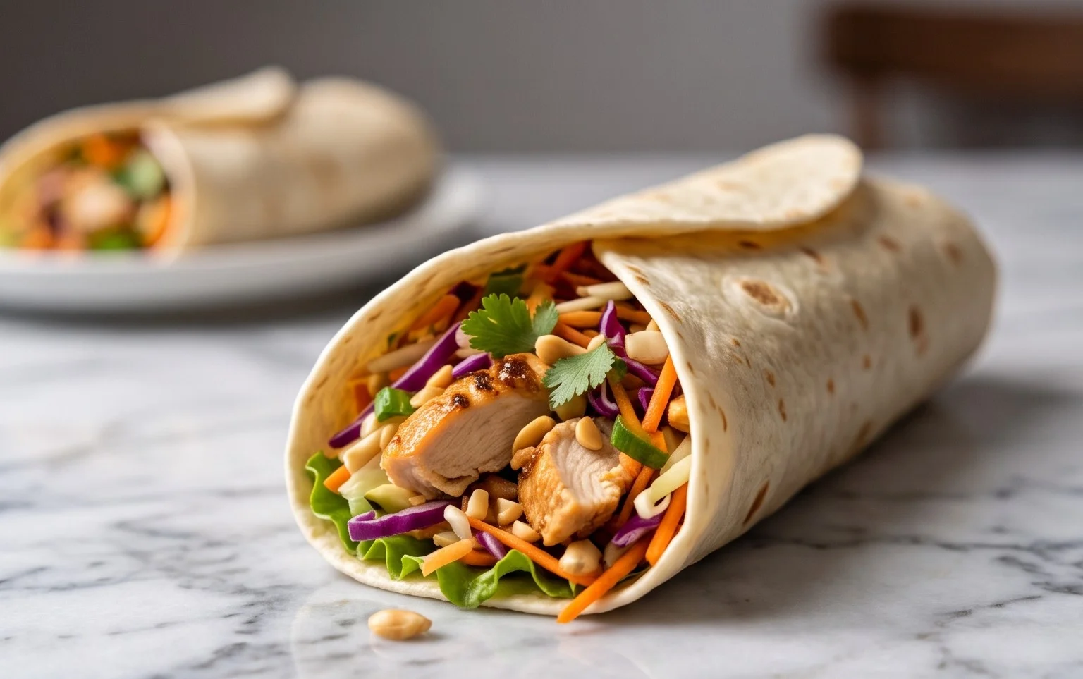 Wrap Poulet Thaï et Salade Croquante Rapide
